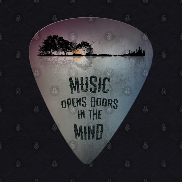 Distressed Guitar Pick Lake Reflections Music Lover by Dibble Dabble Designs